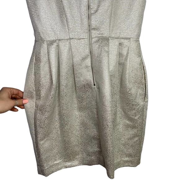 Revolve Club Monaco Lanna Dress in Silver Jacquard Mini Dress 00 XXS - Picture 5 of 7